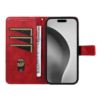 For iPhone 16 Pro Max Case Geometric Shockproof Wallet Leathe Phone Cover