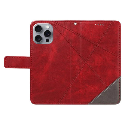 For iPhone 16 Pro Max Case Geometric Shockproof Wallet Leathe Phone Cover