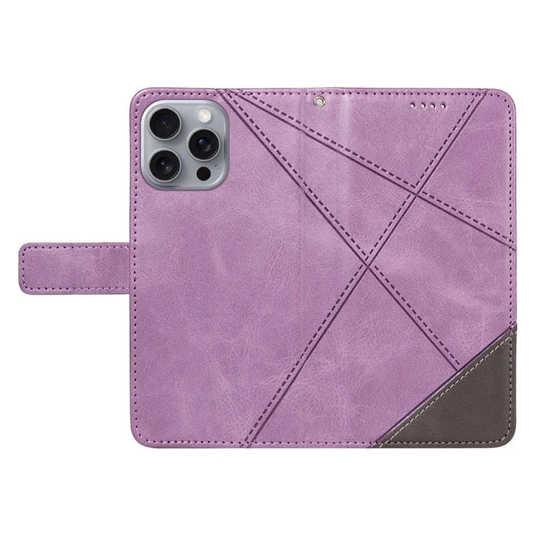 For iPhone 16 Pro Max Case Geometric Shockproof Wallet Leathe Phone Cover