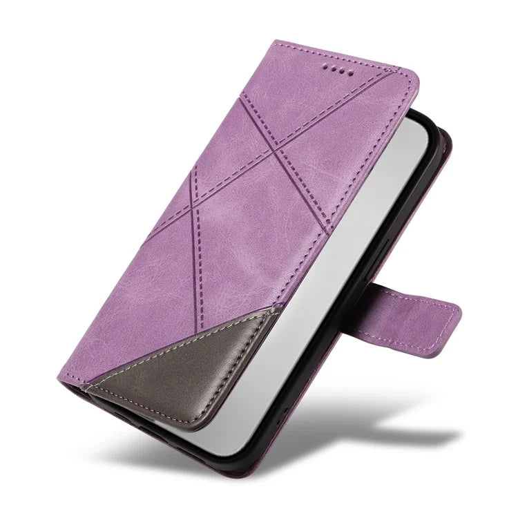 For iPhone 16 Pro Max Case Geometric Shockproof Wallet Leathe Phone Cover