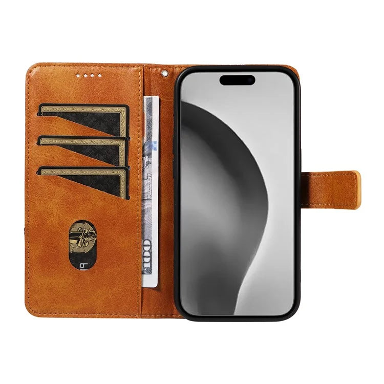 For iPhone 16 Pro Max Case Geometric Shockproof Wallet Leathe Phone Cover
