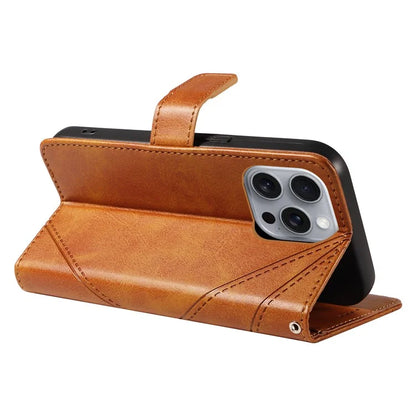 For iPhone 16 Pro Max Case Geometric Shockproof Wallet Leathe Phone Cover