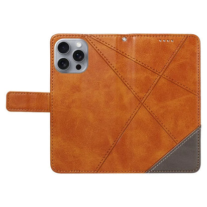 For iPhone 16 Pro Max Case Geometric Shockproof Wallet Leathe Phone Cover