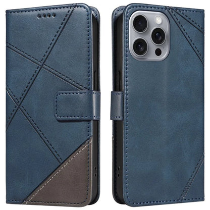 For iPhone 16 Pro Max Case Geometric Shockproof Wallet Leathe Phone Cover