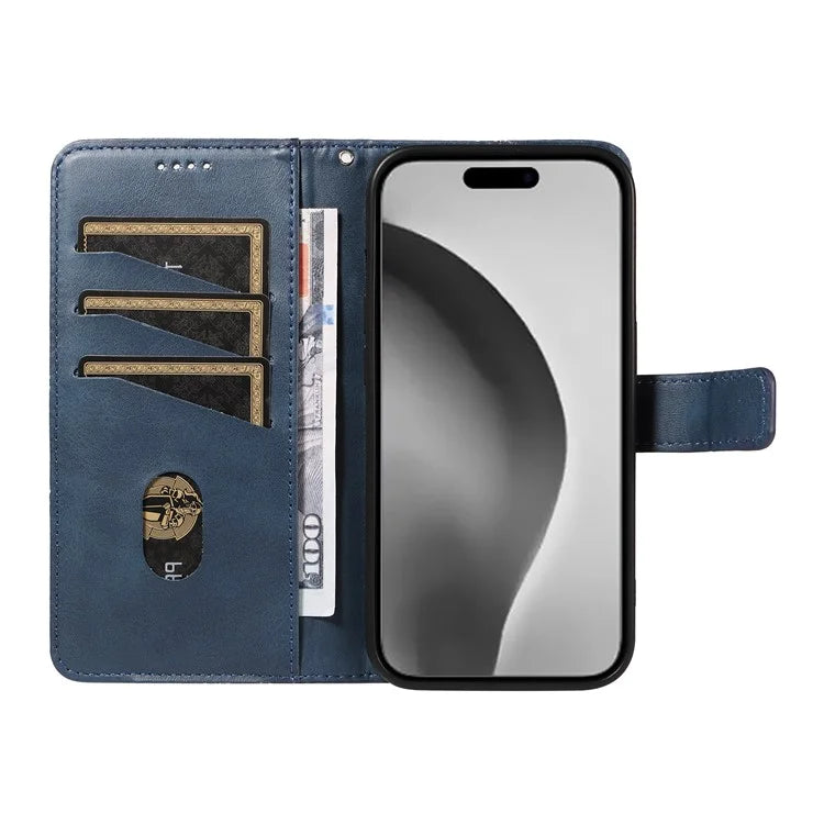For iPhone 16 Pro Max Case Geometric Shockproof Wallet Leathe Phone Cover