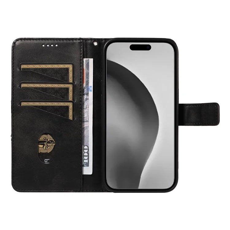 For iPhone 16 Pro Max Case Geometric Shockproof Wallet Leathe Phone Cover