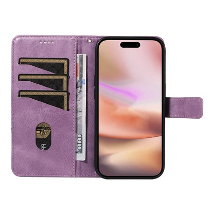 For iPhone 16 Plus Case Geometric Line Leathe Calf Texture Phone Cover
