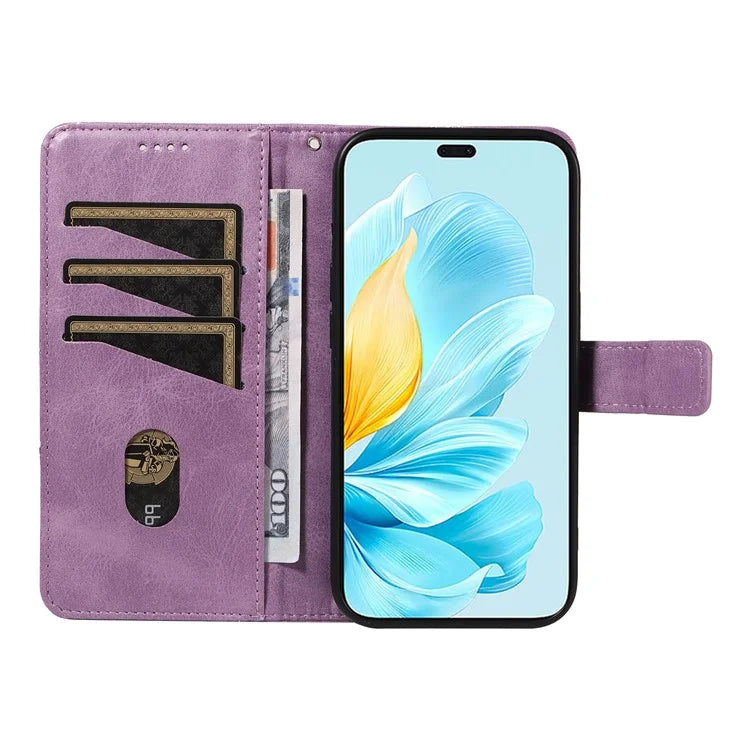 For Honor 200 Lite Case Wallet Stand Leather Phone Cover Geometric Line Imprinted