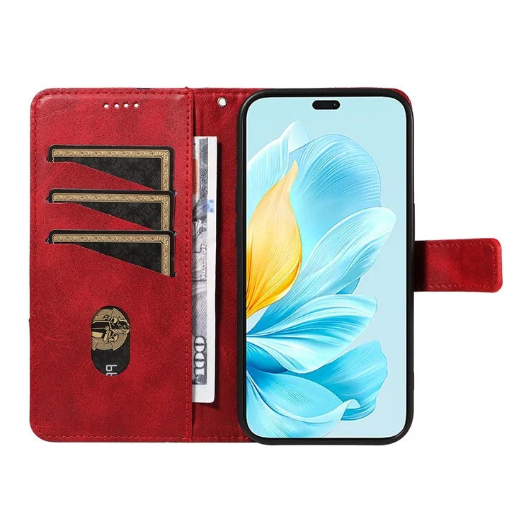 For Honor 200 Lite Case Wallet Stand Leather Phone Cover Geometric Line Imprinted