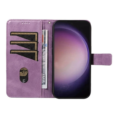 For Samsung Galaxy S24 Ultra Case PU Leather Phone Cover with Card Holder Geometric Line