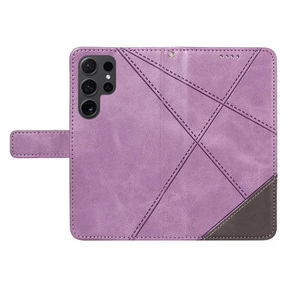 For Samsung Galaxy S24 Ultra Case PU Leather Phone Cover with Card Holder Geometric Line