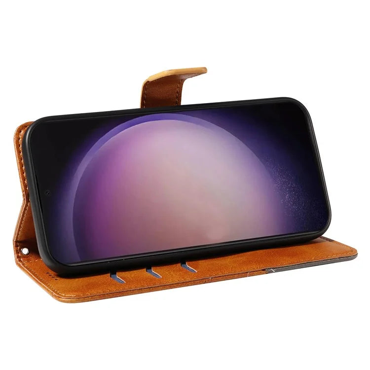 For Samsung Galaxy S24 Ultra Case PU Leather Phone Cover with Card Holder Geometric Line