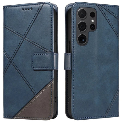 For Samsung Galaxy S24 Ultra Case PU Leather Phone Cover with Card Holder Geometric Line