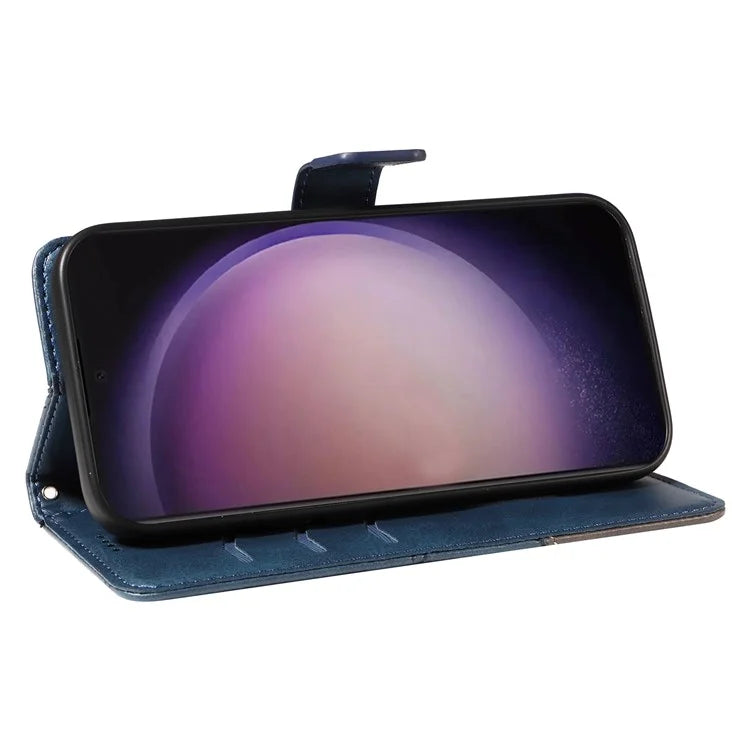 For Samsung Galaxy S24 Ultra Case PU Leather Phone Cover with Card Holder Geometric Line