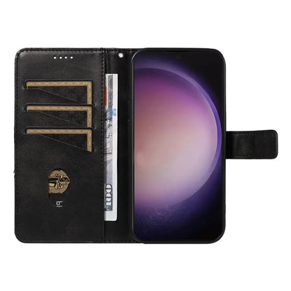 For Samsung Galaxy S24 Ultra Case PU Leather Phone Cover with Card Holder Geometric Line