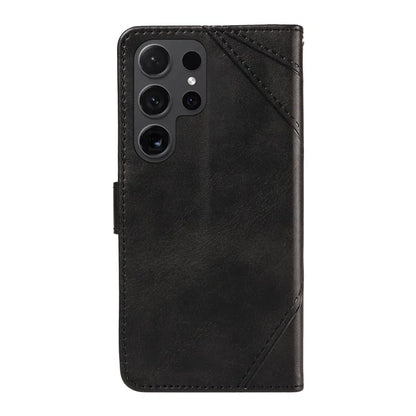 For Samsung Galaxy S24 Ultra Case PU Leather Phone Cover with Card Holder Geometric Line