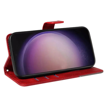 For Samsung Galaxy S24 Ultra Case PU Leather Phone Cover with Card Holder Geometric Line