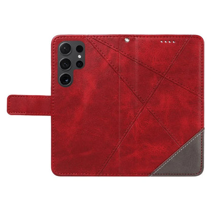 For Samsung Galaxy S24 Ultra Case PU Leather Phone Cover with Card Holder Geometric Line