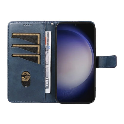 For Samsung Galaxy S24 Case PU Leather Calf Texture Wallet Phone Cover Geometric Line