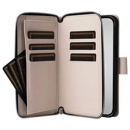 For iPhone 16 Pro Max Case Zipper Wallet Rhombus Crossbody Leather Phone Bag