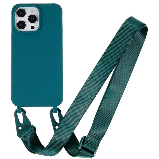 For iPhone 16 Pro Lanyard Case TPU Soft Matte Phone Cover