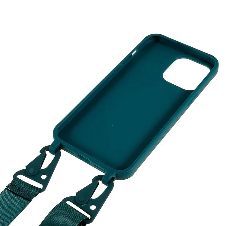 For iPhone 16 Pro Lanyard Case TPU Soft Matte Phone Cover