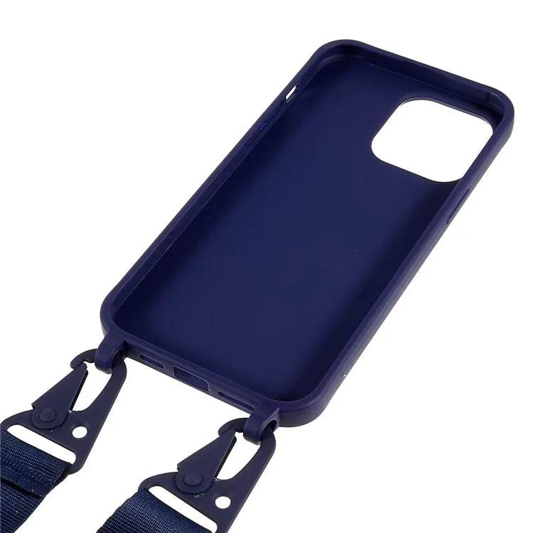 For iPhone 16 Pro Lanyard Case TPU Soft Matte Phone Cover