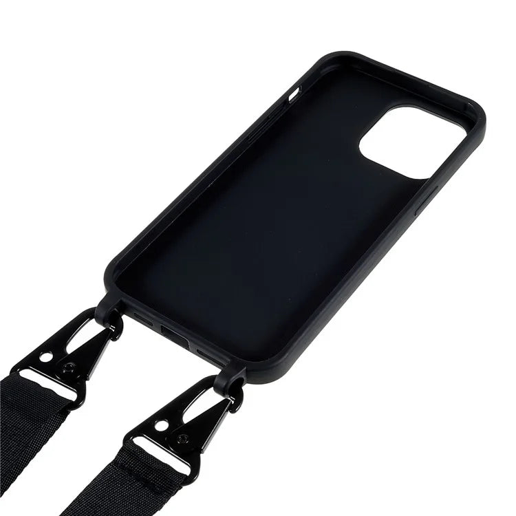 For iPhone 16 Pro Lanyard Case TPU Soft Matte Phone Cover