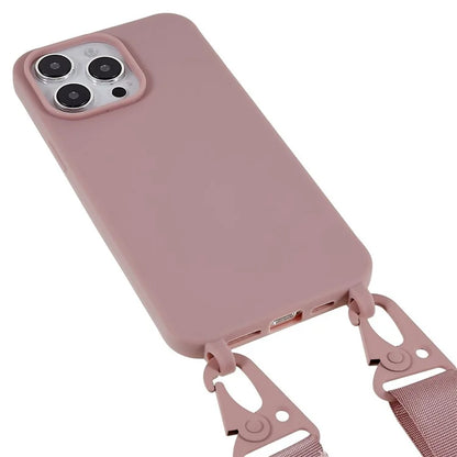For iPhone 16 Pro Lanyard Case TPU Soft Matte Phone Cover