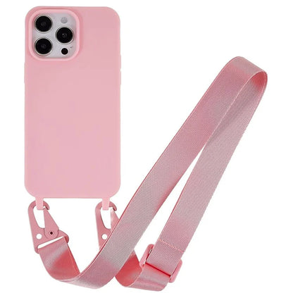 For iPhone 16 Pro Lanyard Case TPU Soft Matte Phone Cover