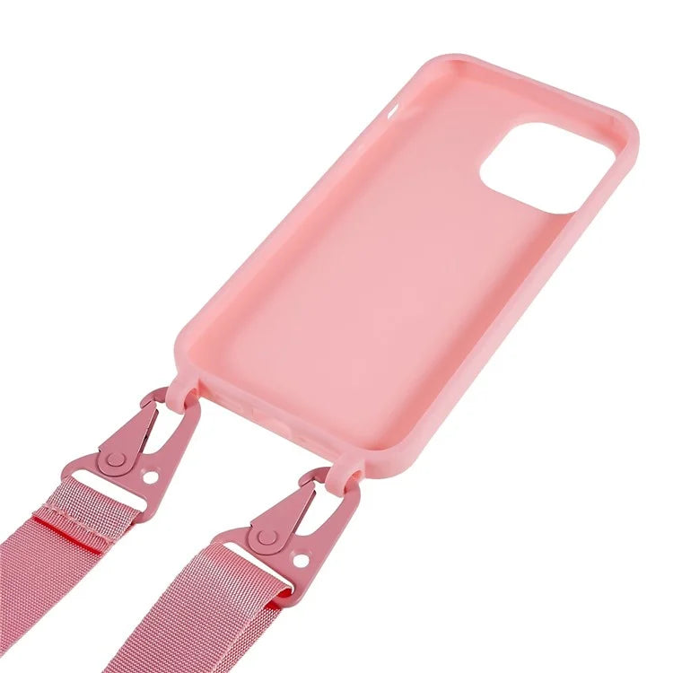 For iPhone 16 Pro Lanyard Case TPU Soft Matte Phone Cover