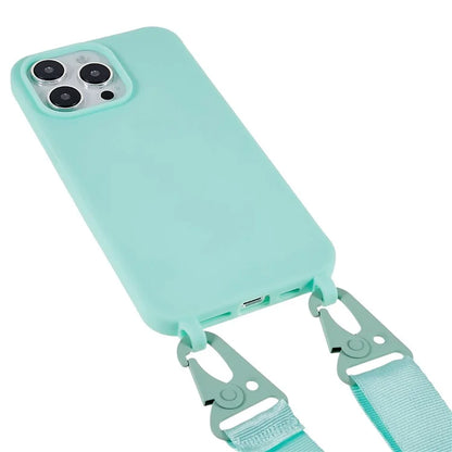 For iPhone 16 Pro Lanyard Case TPU Soft Matte Phone Cover