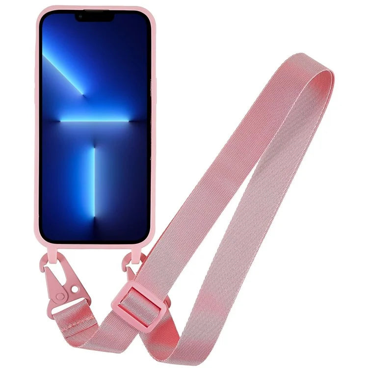 For iPhone 16 Pro Max Case Matte TPU Cell Phone Cover Adjustable Neck Cord Strap