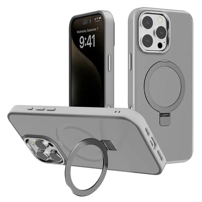 For iPhone 16 Pro Max Case Magnetic Kickstand TPU+PC Phone Cover Matte Translucent