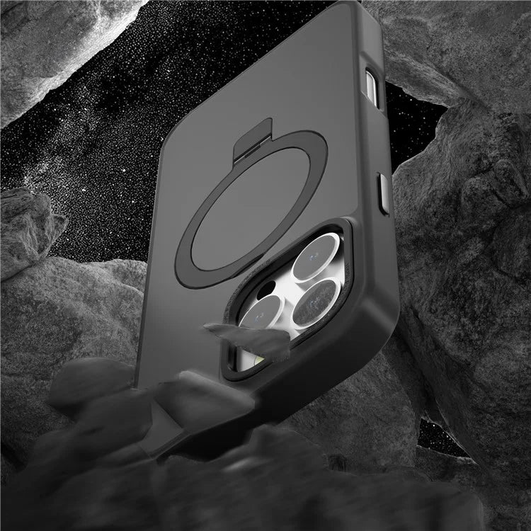 For iPhone 16 Pro Max Case Magnetic Kickstand TPU+PC Phone Cover Matte Translucent