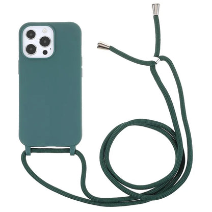 For iPhone 16 Pro Max Case TPU Soft Shockproof Phone Cover with Adjustable Lanyard
