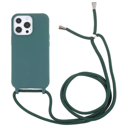 For iPhone 16 Pro Max Case TPU Soft Shockproof Phone Cover with Adjustable Lanyard