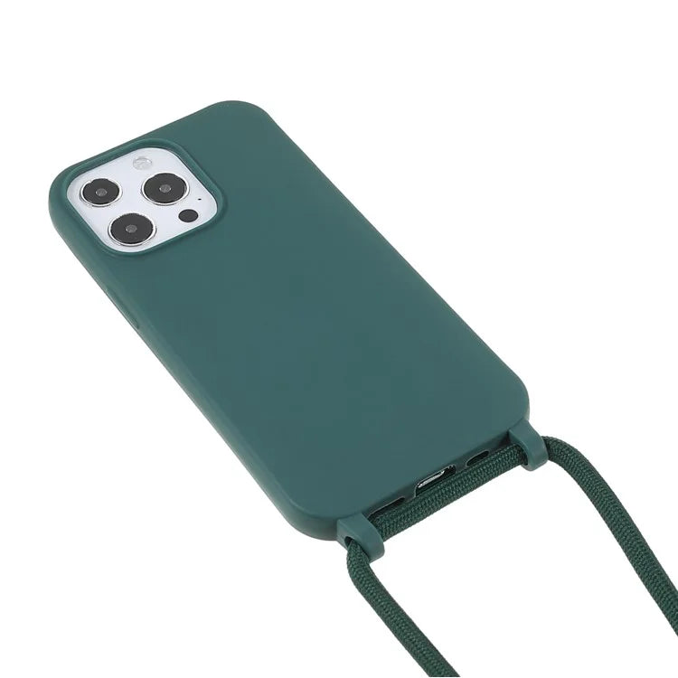 For iPhone 16 Pro Max Case TPU Soft Shockproof Phone Cover with Adjustable Lanyard