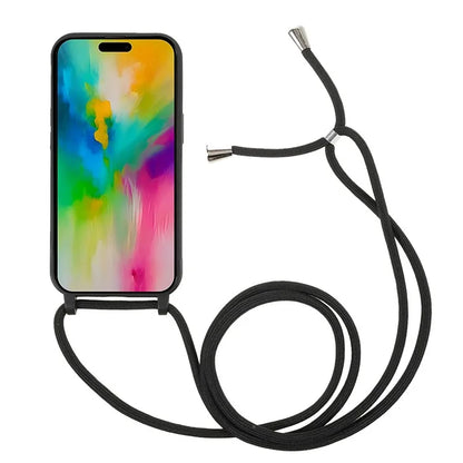 For iPhone 16 Pro Max Case TPU Soft Shockproof Phone Cover with Adjustable Lanyard