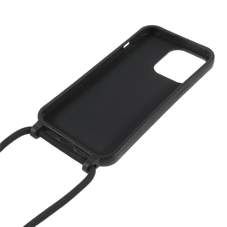 For iPhone 16 Pro Max Case TPU Soft Shockproof Phone Cover with Adjustable Lanyard