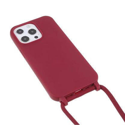 For iPhone 16 Pro Max Case TPU Soft Shockproof Phone Cover with Adjustable Lanyard