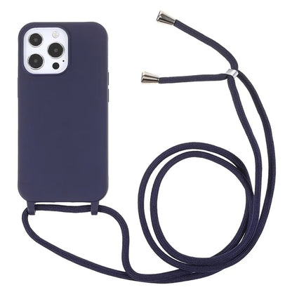 For iPhone 16 Pro Max Case TPU Soft Shockproof Phone Cover with Adjustable Lanyard