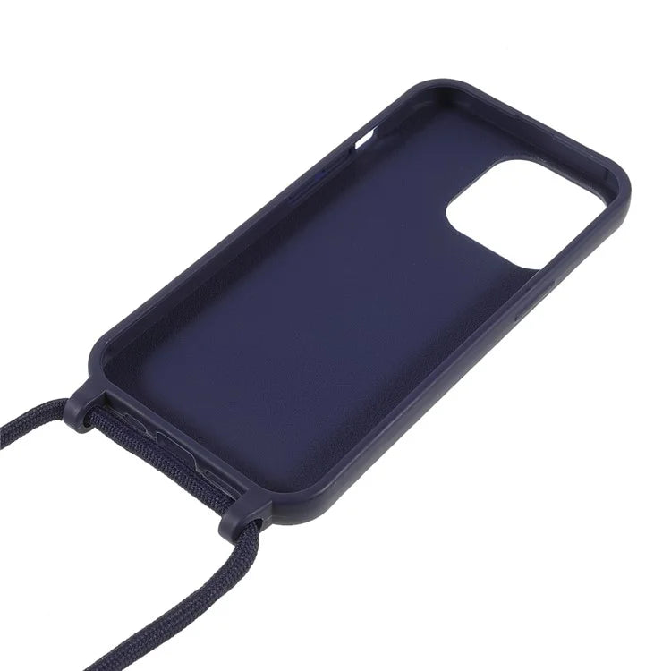 For iPhone 16 Pro Max Case TPU Soft Shockproof Phone Cover with Adjustable Lanyard