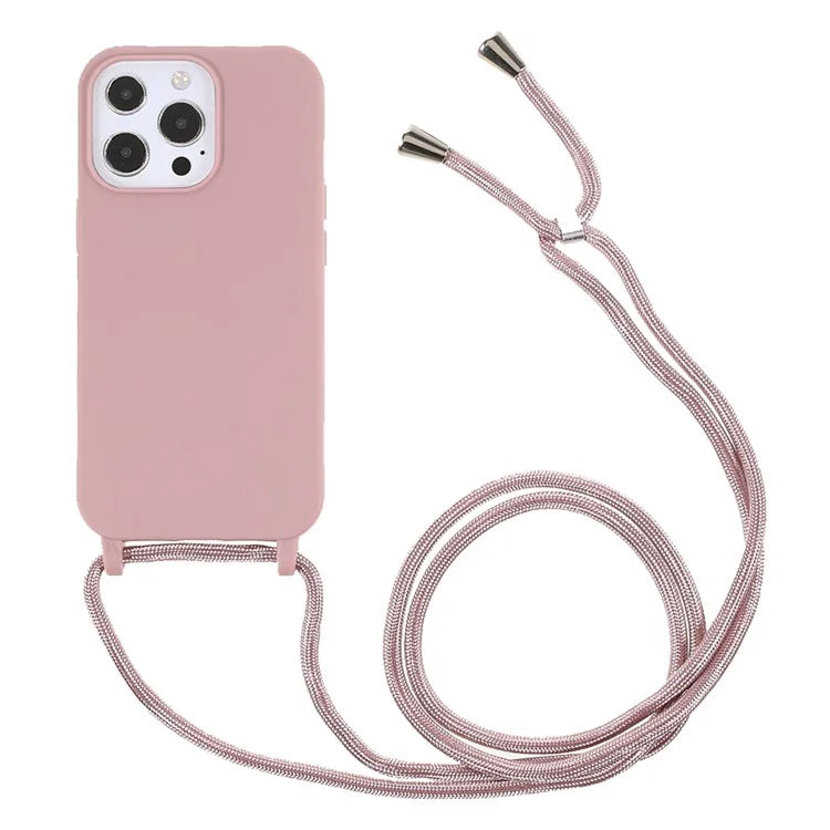 For iPhone 16 Pro Max Case TPU Soft Shockproof Phone Cover with Adjustable Lanyard