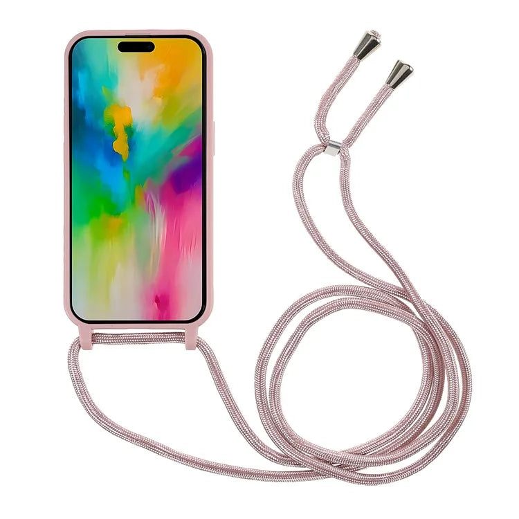 For iPhone 16 Pro Max Case TPU Soft Shockproof Phone Cover with Adjustable Lanyard