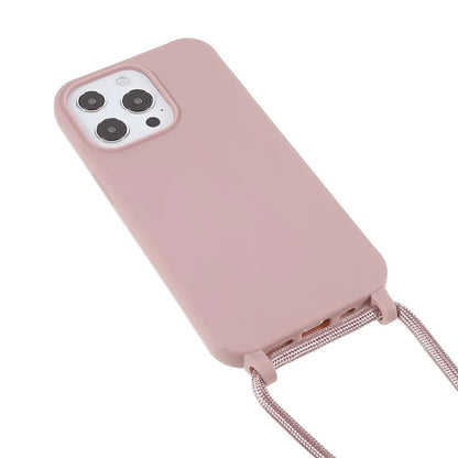 For iPhone 16 Pro Max Case TPU Soft Shockproof Phone Cover with Adjustable Lanyard