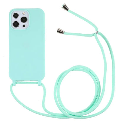 For iPhone 16 Pro Max Case TPU Soft Shockproof Phone Cover with Adjustable Lanyard
