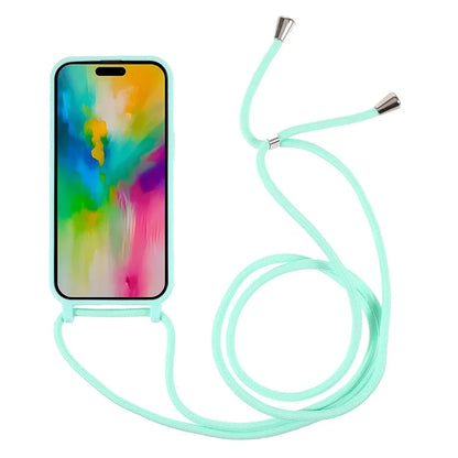 For iPhone 16 Pro Max Case TPU Soft Shockproof Phone Cover with Adjustable Lanyard