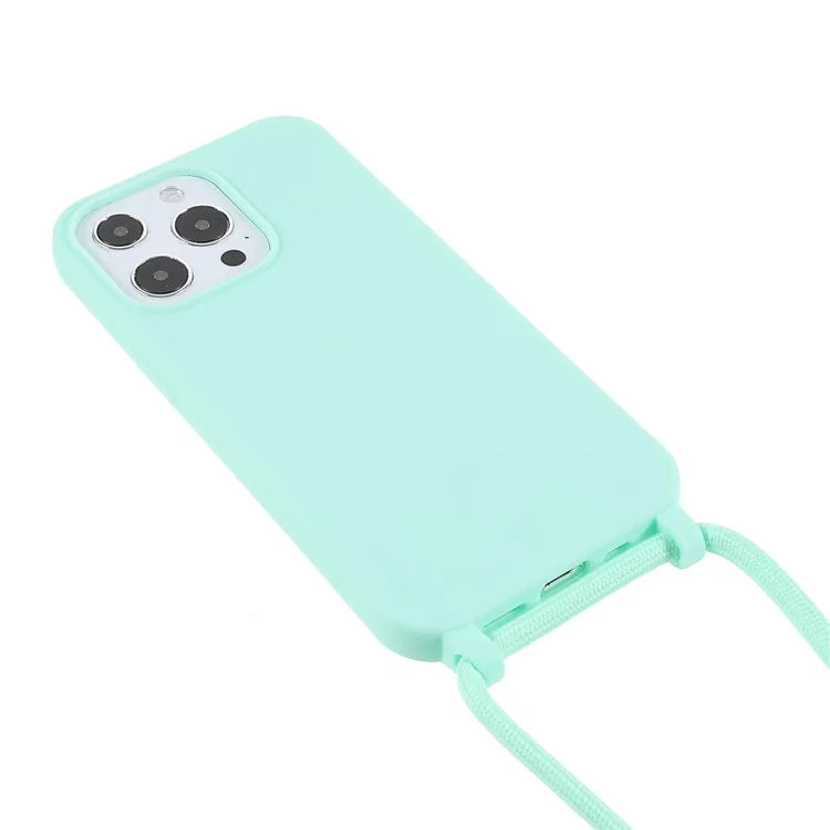 For iPhone 16 Pro Max Case TPU Soft Shockproof Phone Cover with Adjustable Lanyard