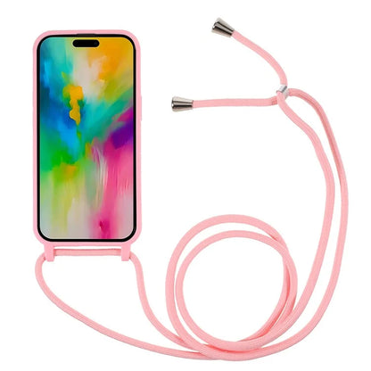 For iPhone 16 Pro Max Case TPU Soft Shockproof Phone Cover with Adjustable Lanyard